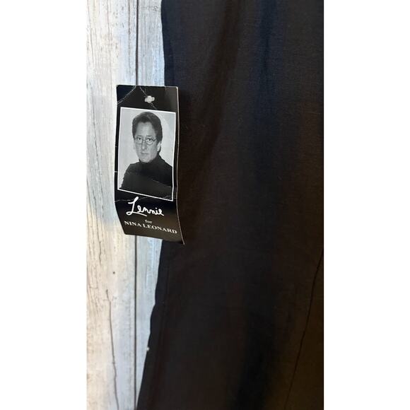 Lennie for Nina Leonard Black Linen Blend Dress - Size 10 NWT - Picture 9 of 10